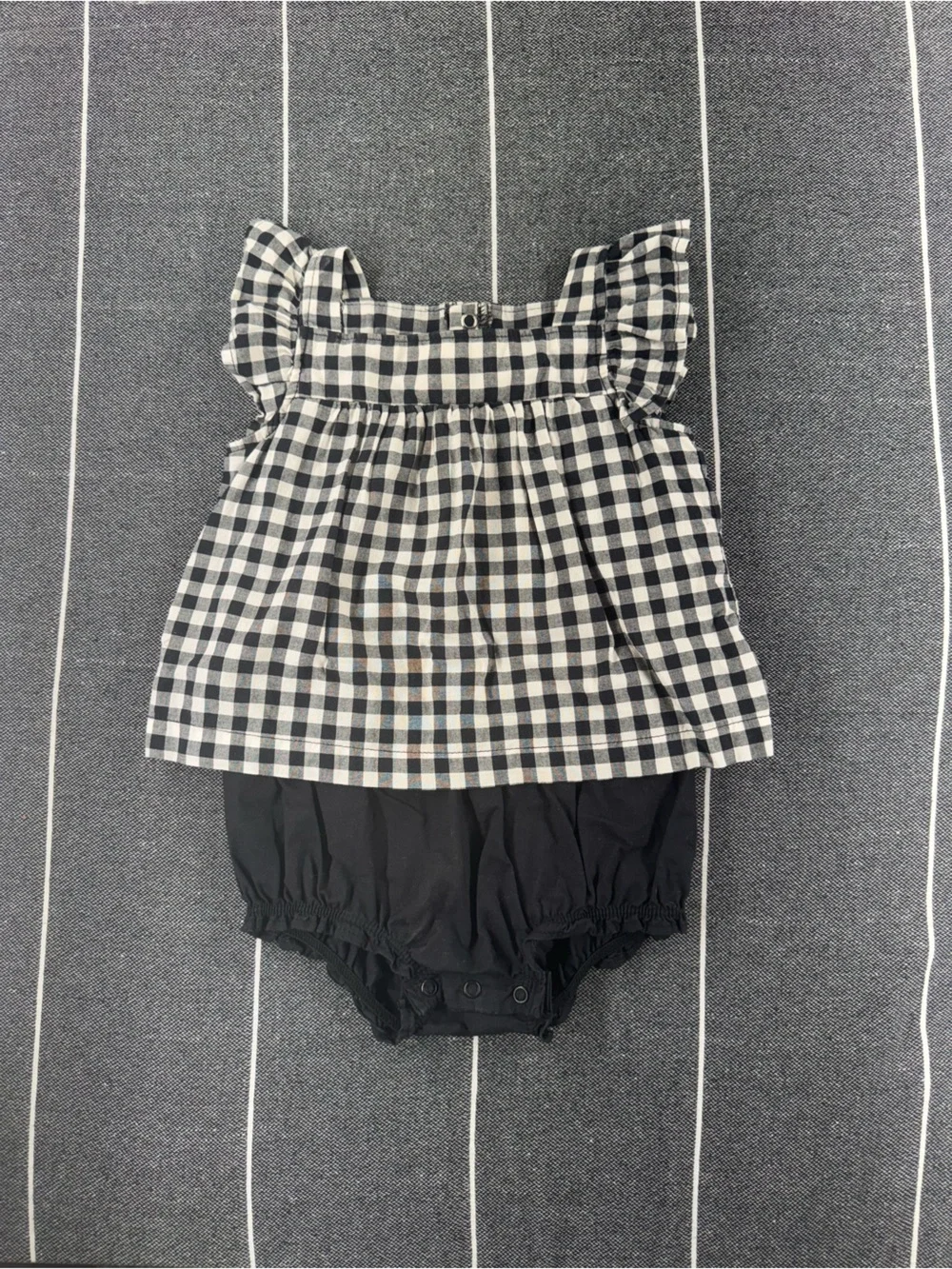 Carter's Black and White Gingham Infant Outfit